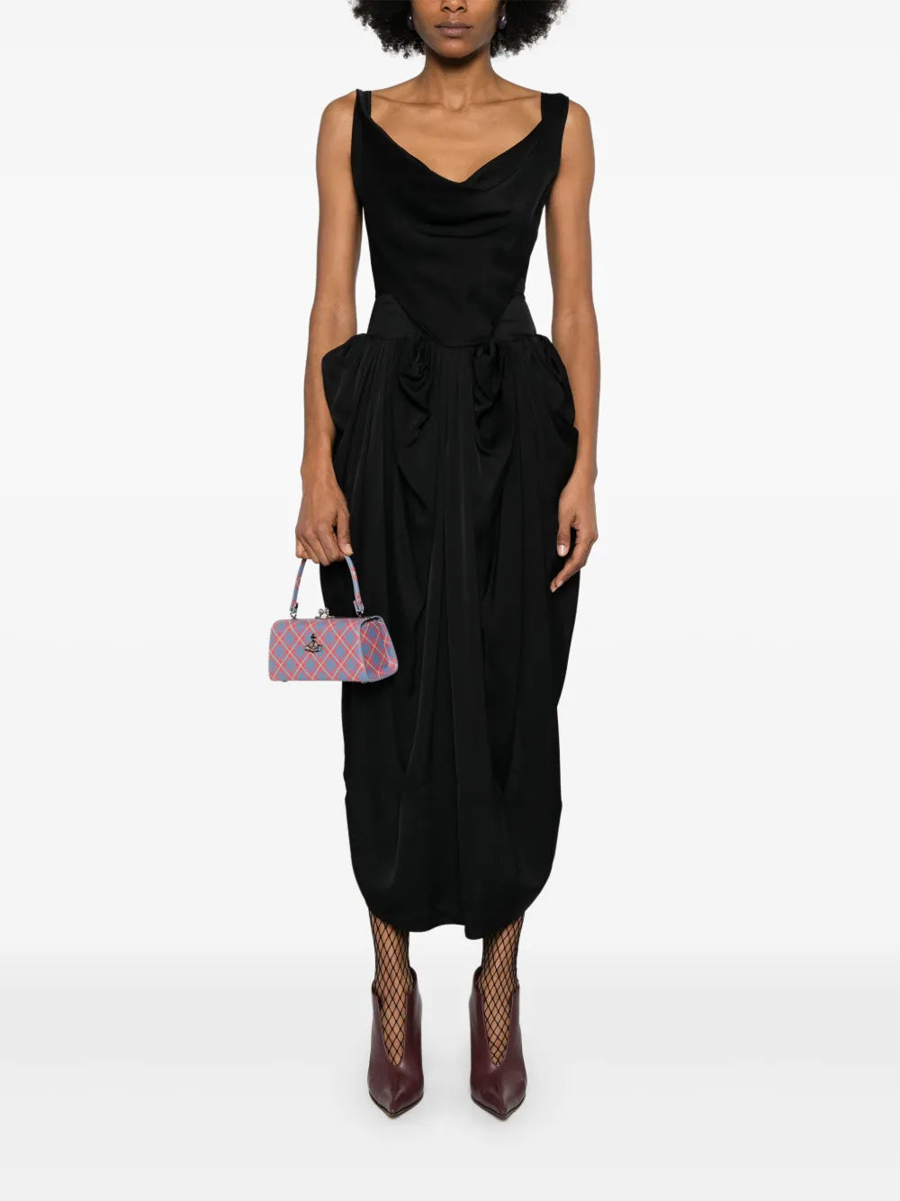 Gathered-Detailed Midi Dress