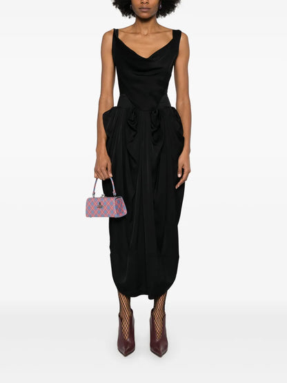 Gathered-Detailed Midi Dress