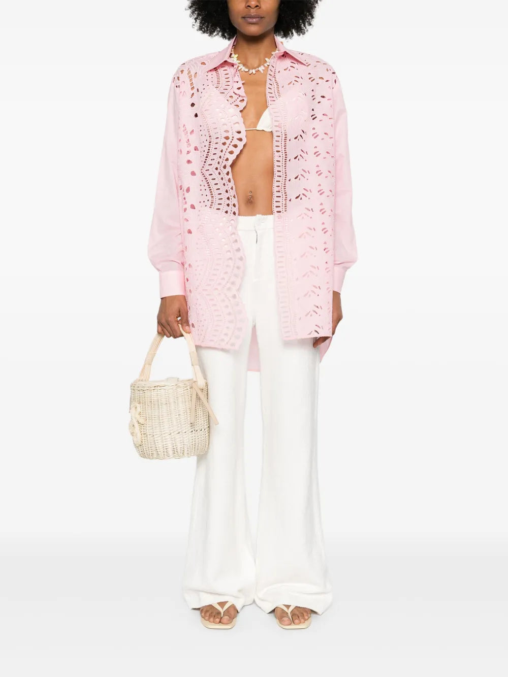 Floral-Embroidered Shirt