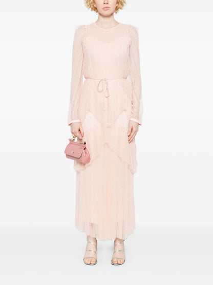 Pleated Tulle Maxi Dress