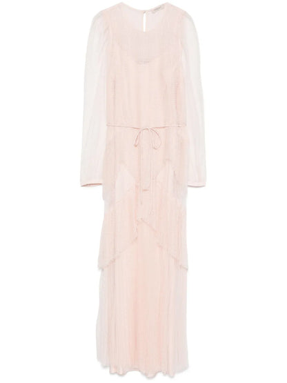 Pleated Tulle Maxi Dress