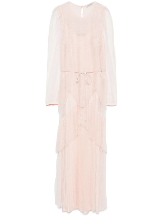 Pleated Tulle Maxi Dress
