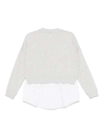 Poplin-Insert Sweatshirt