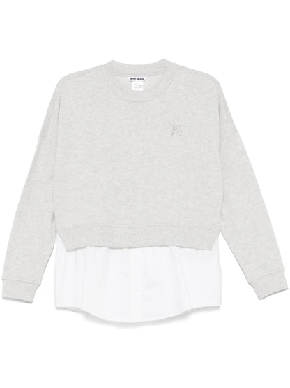 Poplin-Insert Sweatshirt