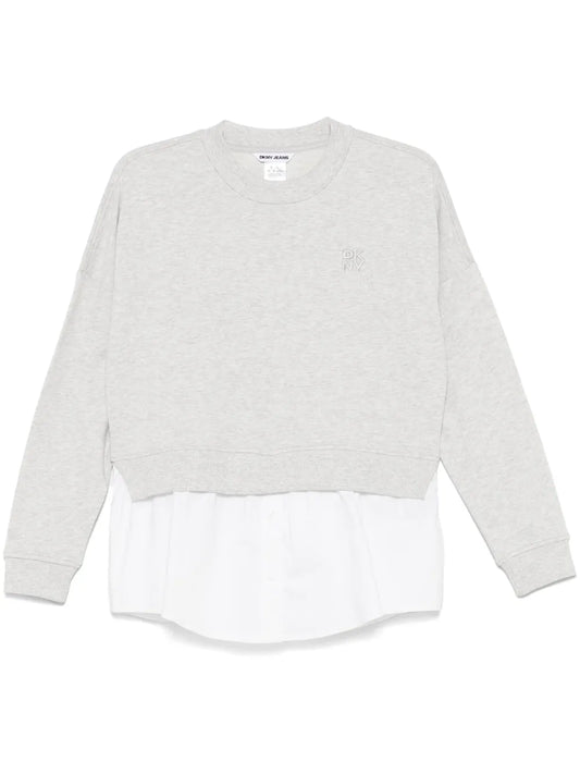 Poplin-Insert Sweatshirt