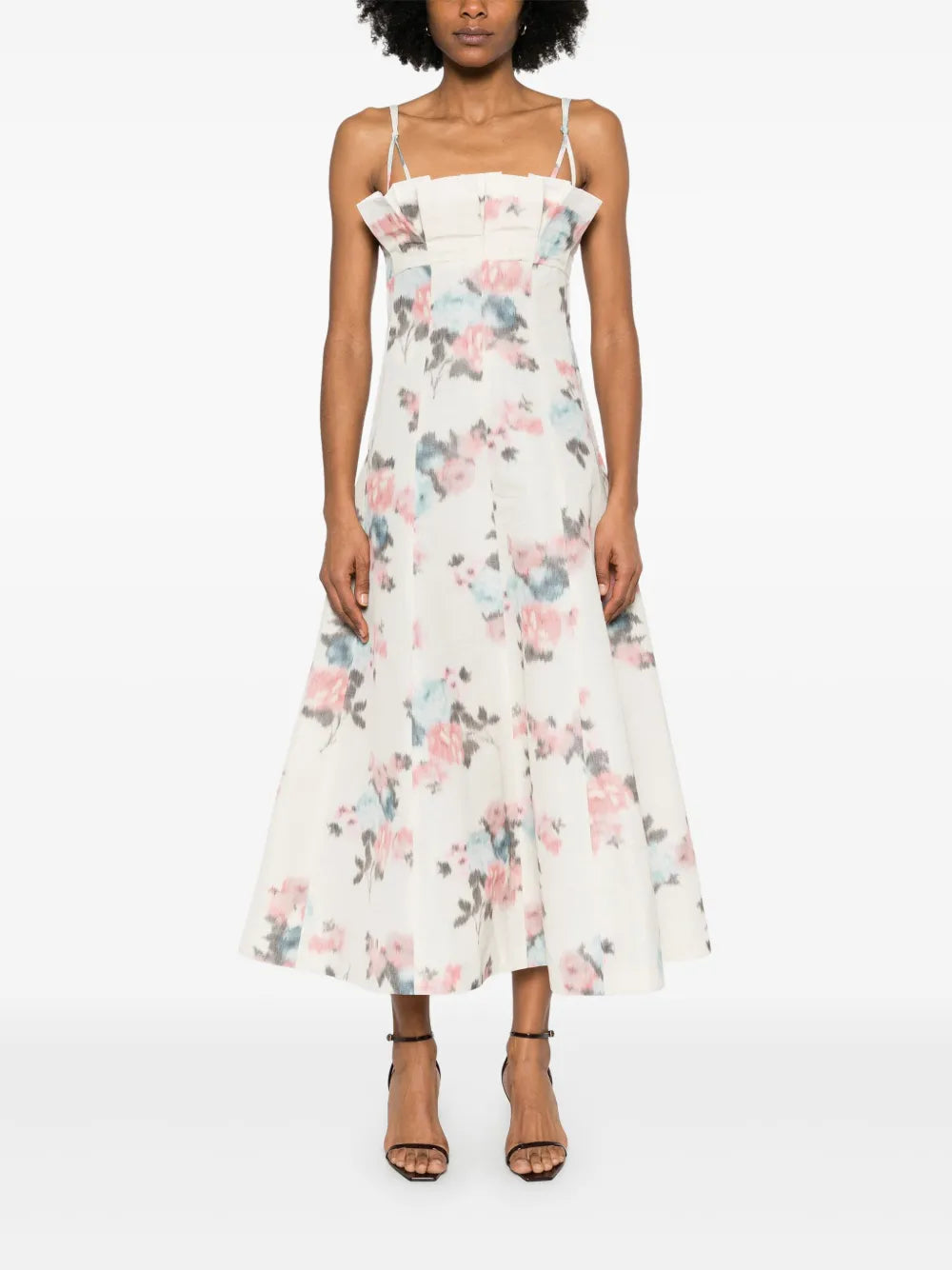 Ruched Taffeta Maxi Dress