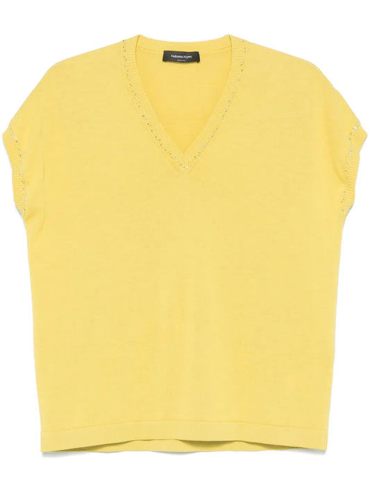 Sequin-Embellished Knitted Top