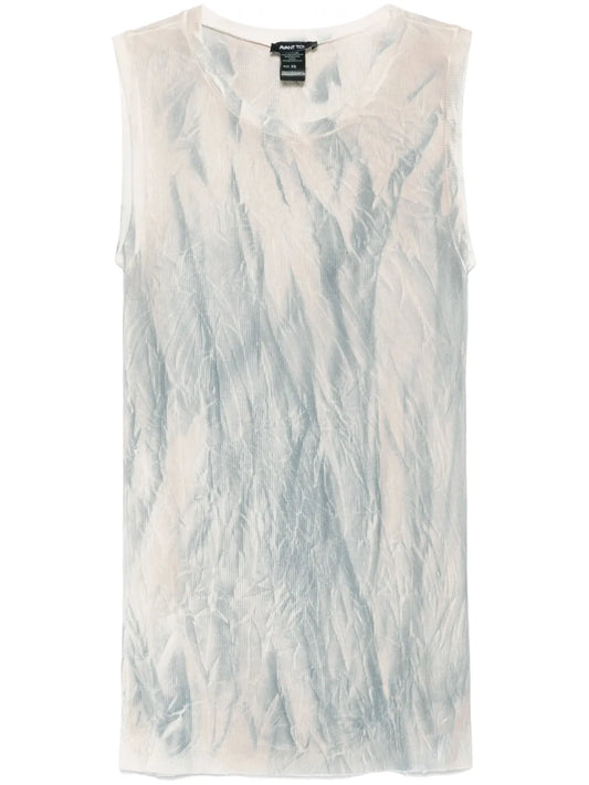 Marbled-Pattern Tank Top
