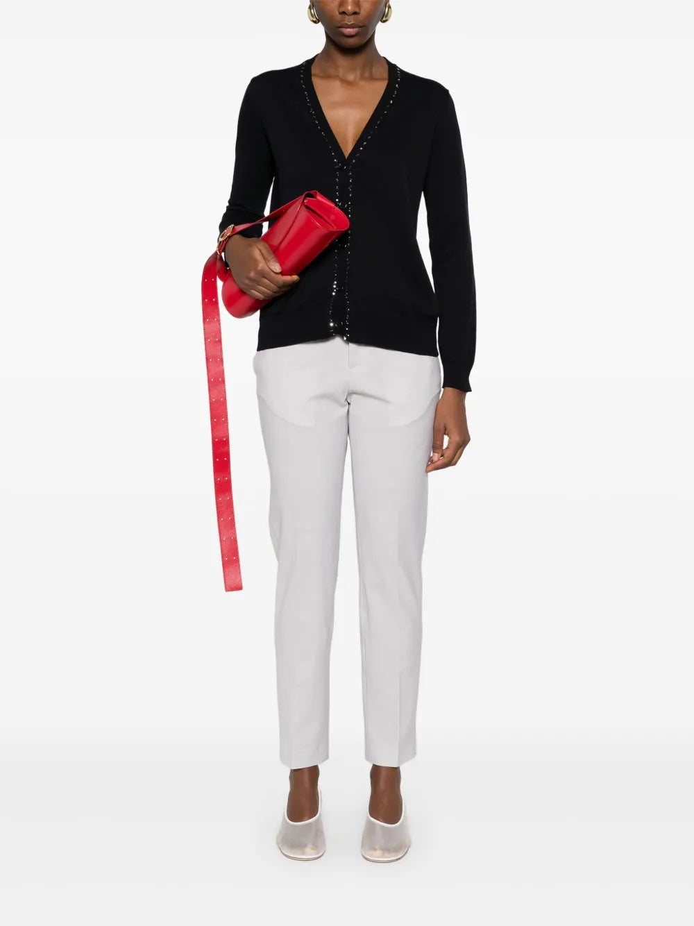 Crystal-Embellished Tailored Trousers
