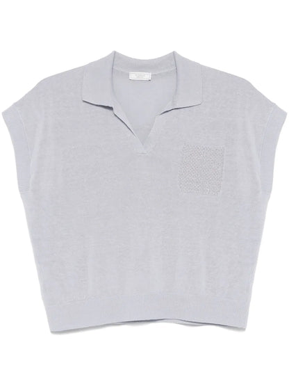 Chain Link Detailed Polo Top