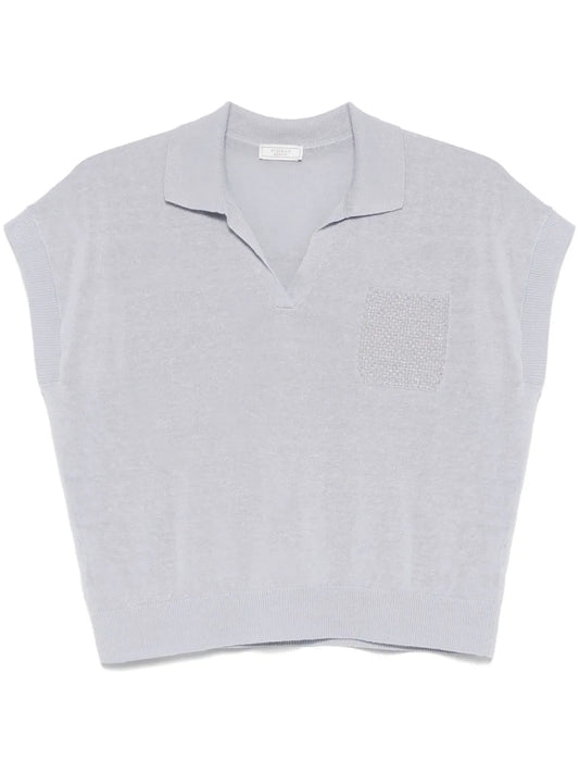 Chain Link Detailed Polo Top