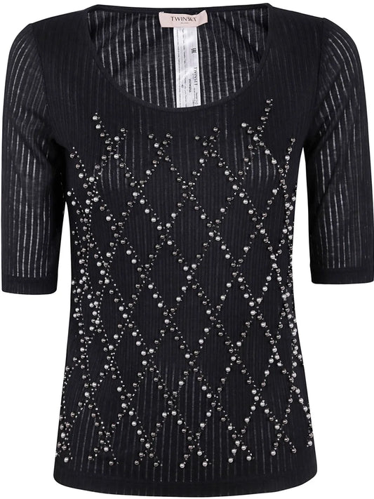 Bead-Embellished T-Shirt