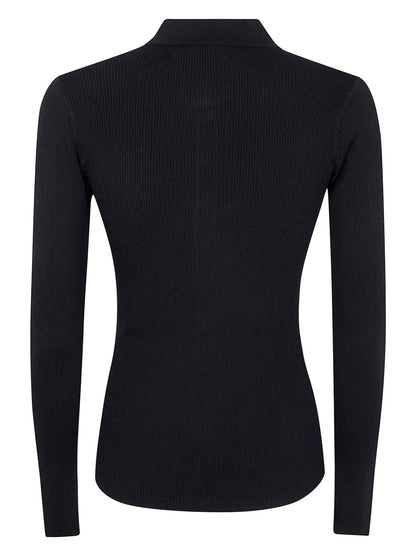 Ribbed-Knit Polo Shirt