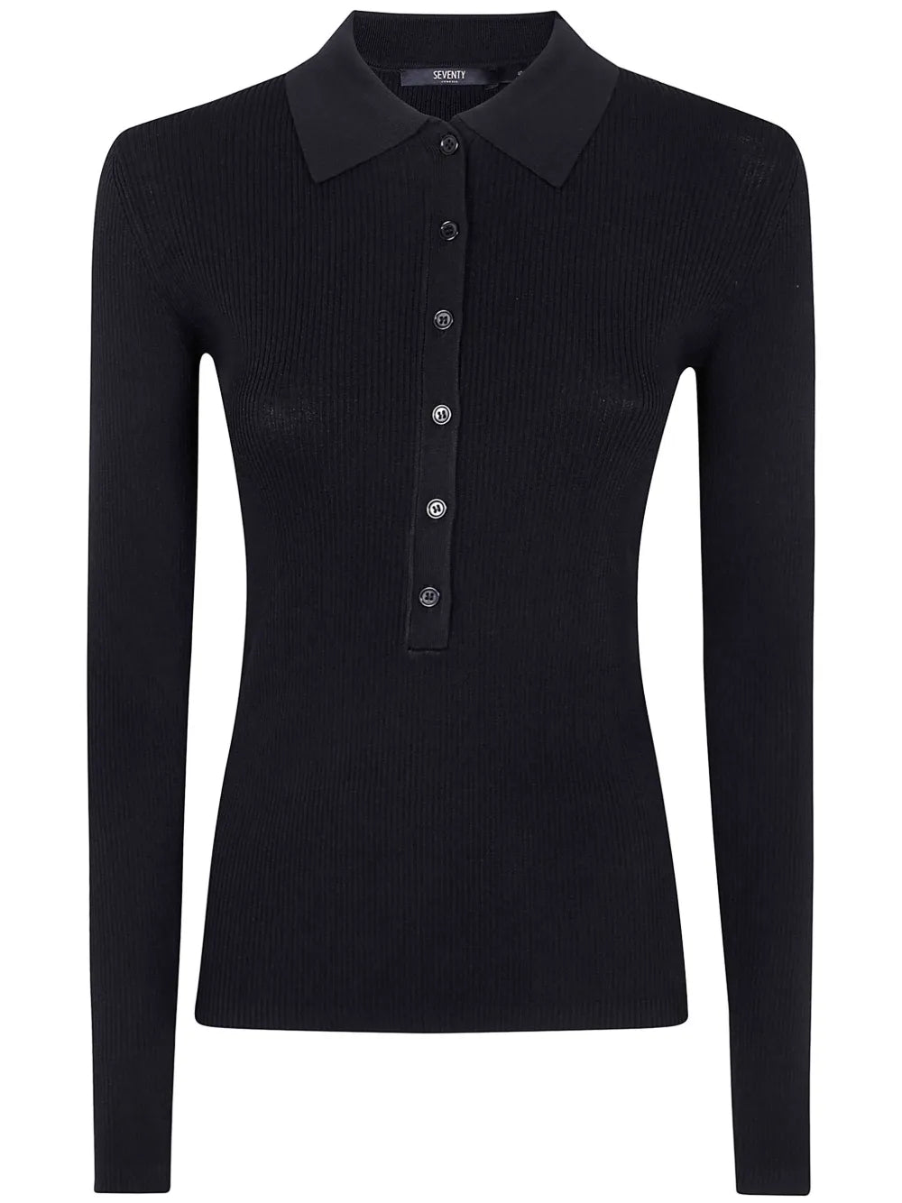 Ribbed-Knit Polo Shirt
