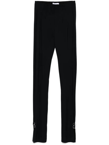 Piercing-Detail Straight-Leg Trousers