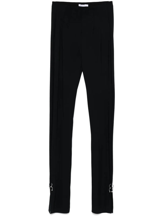 Piercing-Detail Straight-Leg Trousers