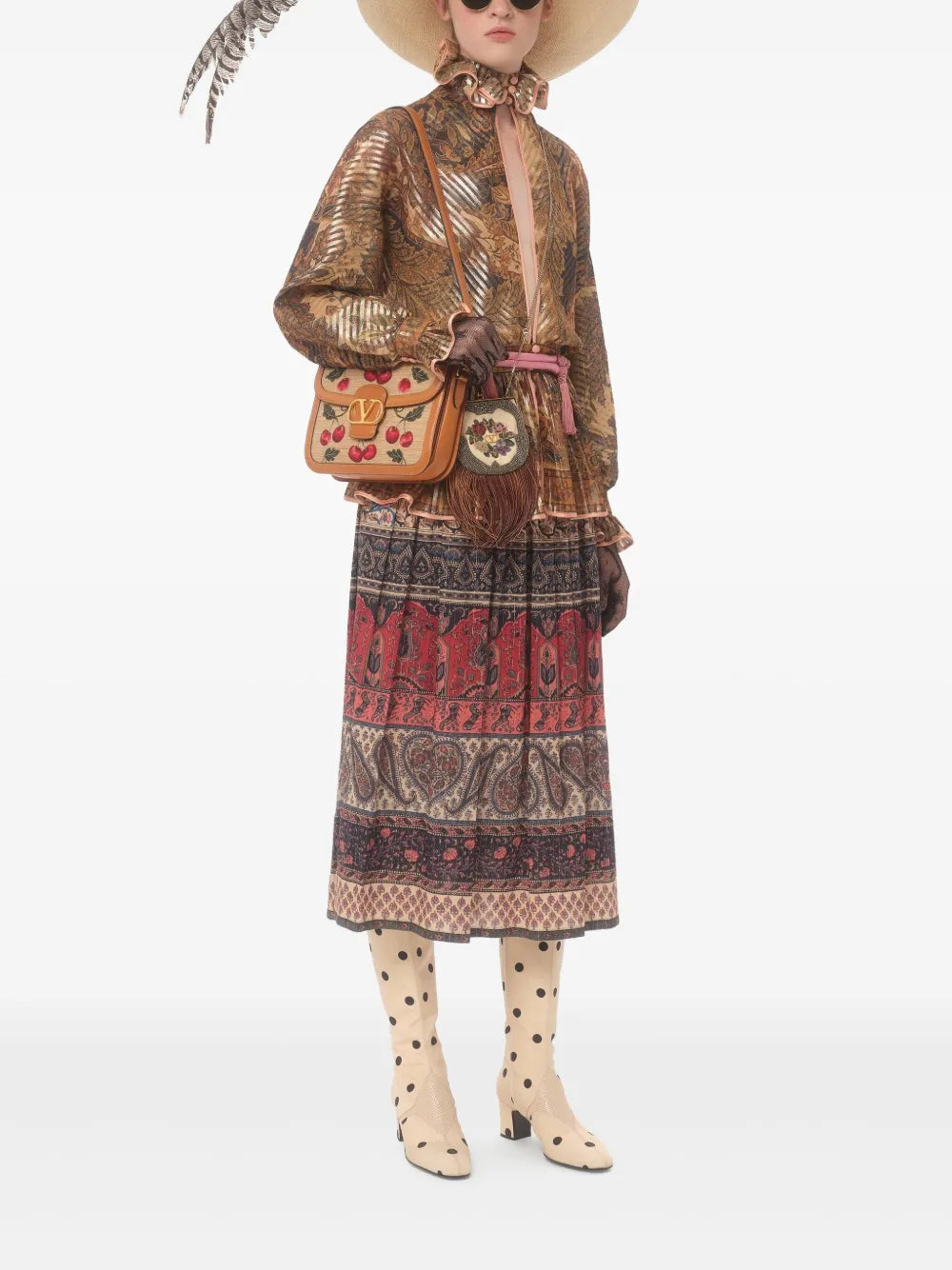 Voyage Imaginaire-Print Muslin Midi Skirt