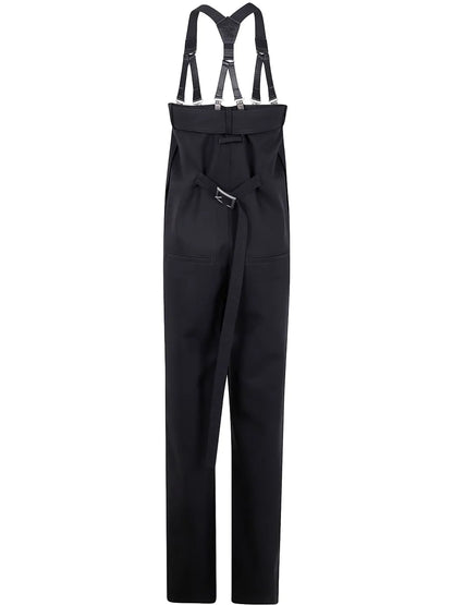 Leather-Trimmed Jumpsuit