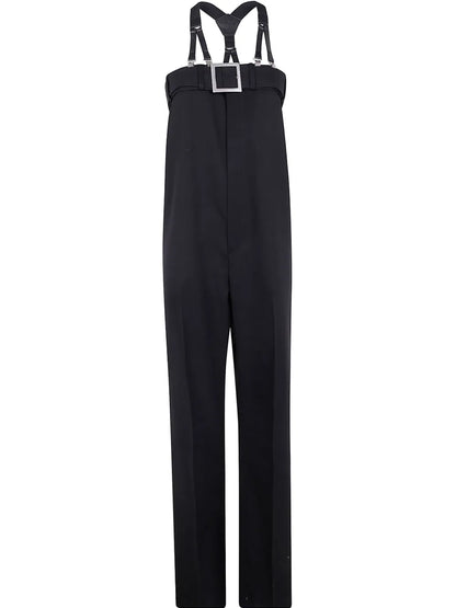 Leather-Trimmed Jumpsuit