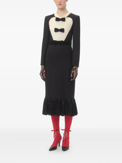 Bow-Detail Midi Dress