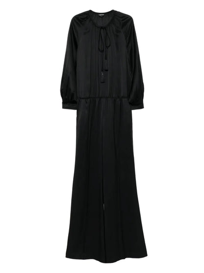 Gathered Long-Sleeves Jumpsuit