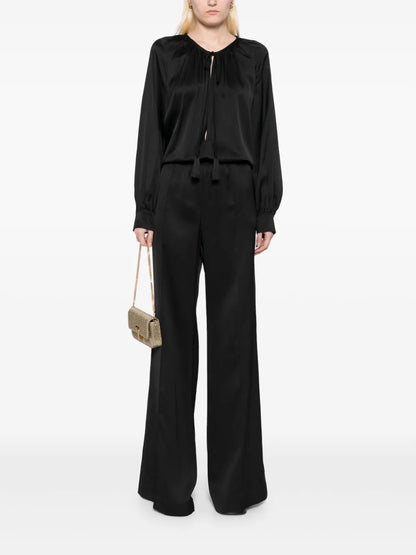 Gathered Long-Sleeves Jumpsuit