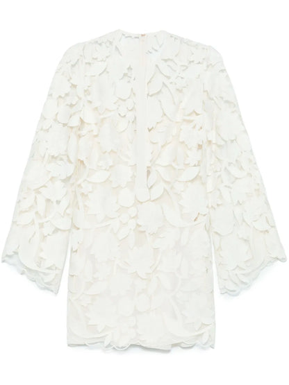 Embroidered Tulle Mini Dress