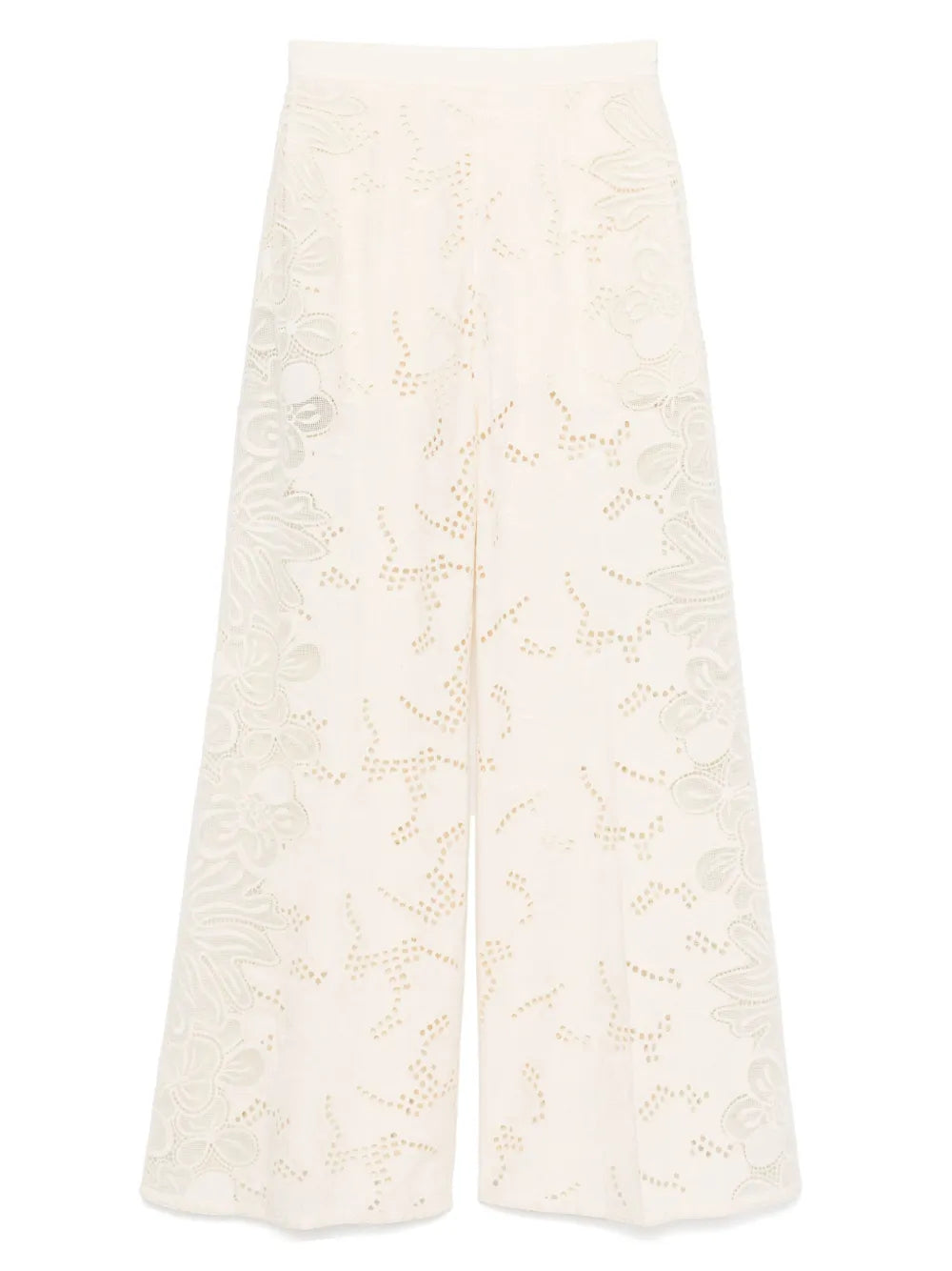 Embroidered Cotton Palazzo Pants