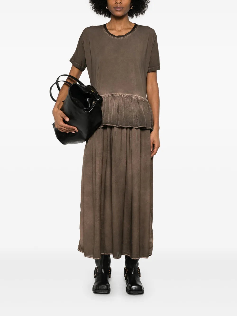 Ruffle-Detailed Midi Dress