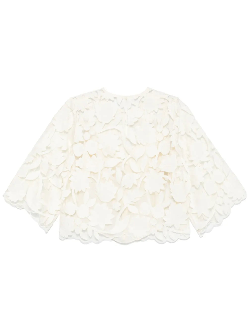 Tulle-Embroidered Blouse