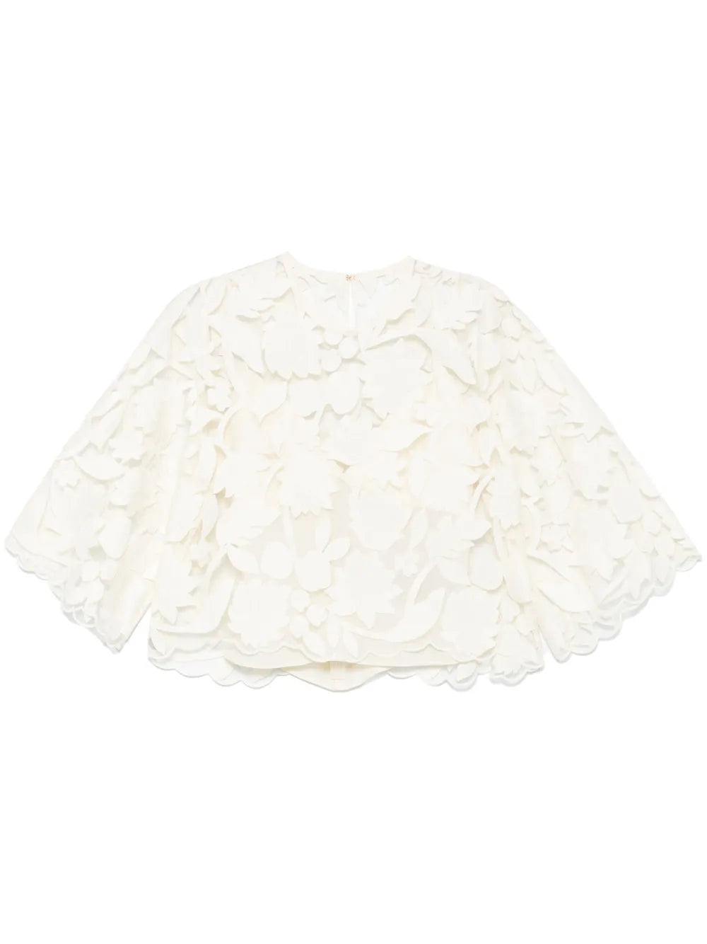Tulle-Embroidered Blouse