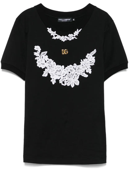 Lace-Detailed T-Shirt
