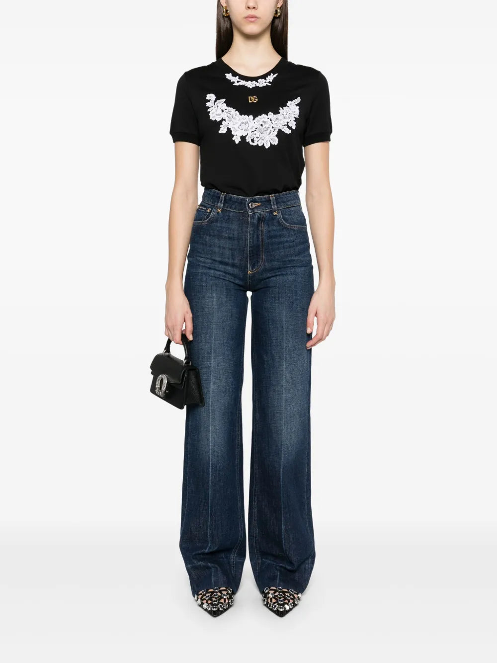 Lace-Detailed T-Shirt