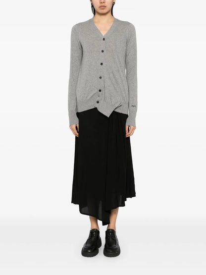 Embroidered Slogan Cardigan