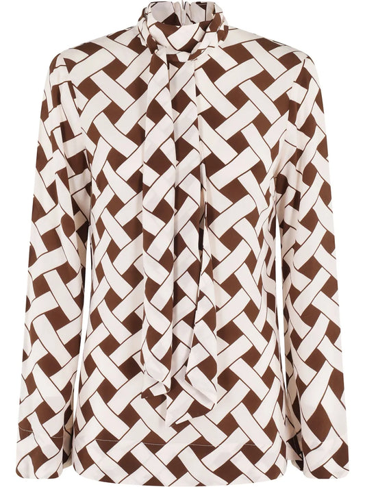 Geometric-Print Blouse