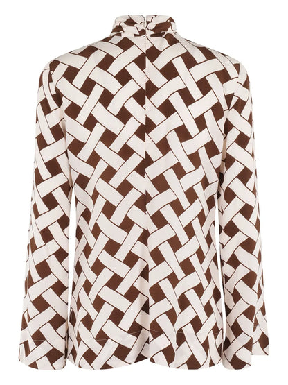 Geometric-Print Blouse