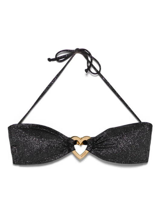 Glitter Metal-Heart Bikini Top