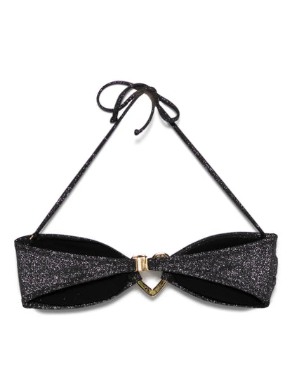 Glitter Metal-Heart Bikini Top