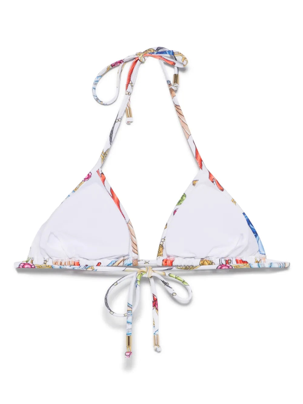 Marine-Print Bikini Top