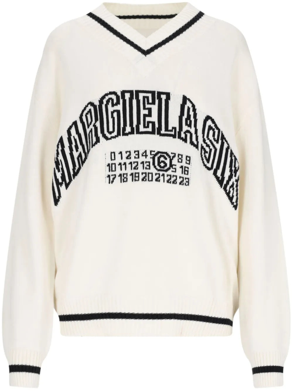 Logo-Knit V-Neck Jumper