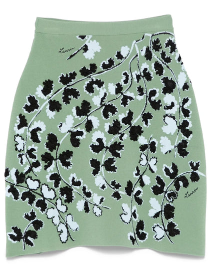 Floral-Jacquard Mini Skirt