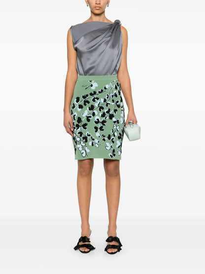 Floral-Jacquard Mini Skirt