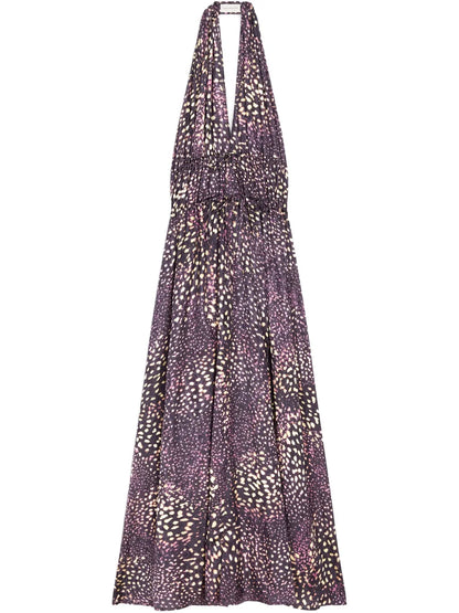 Halterneck Jacquard Maxi Dress