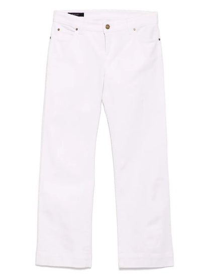 Graphic-Print Flared Jeans