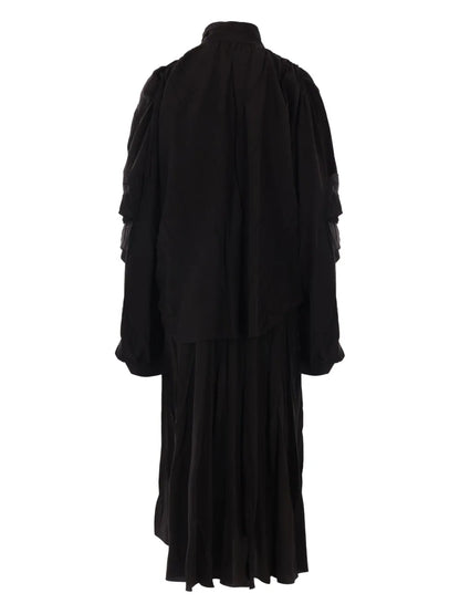 Creased-Effect Silk Dress