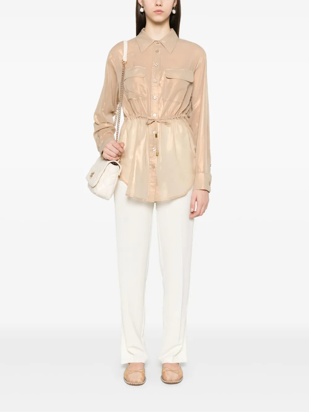 Laminated Georgette Shirt