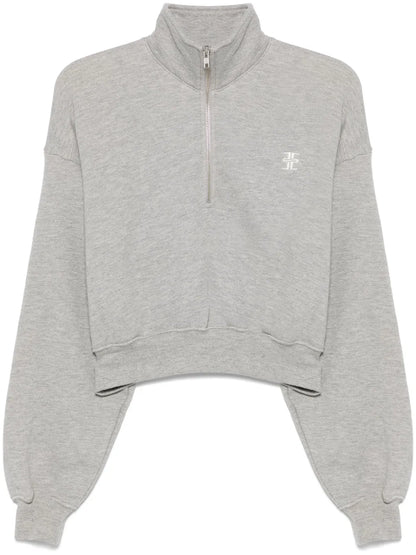 Cropped Half-Zip Sweatshirt