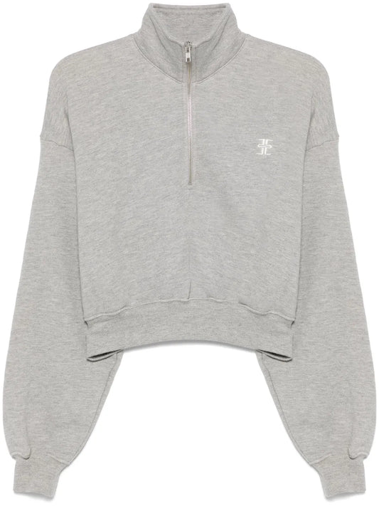 Cropped Half-Zip Sweatshirt