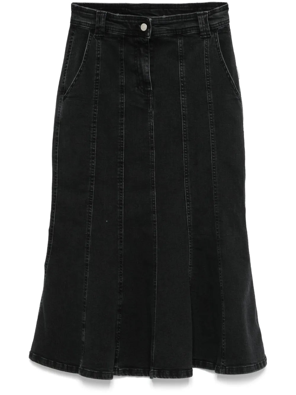 Pleated Denim Skirt