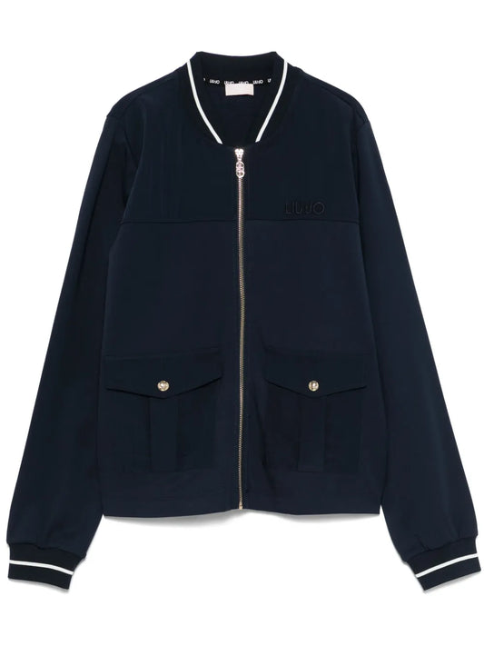 Logo-Embroidered Bomber Jacket